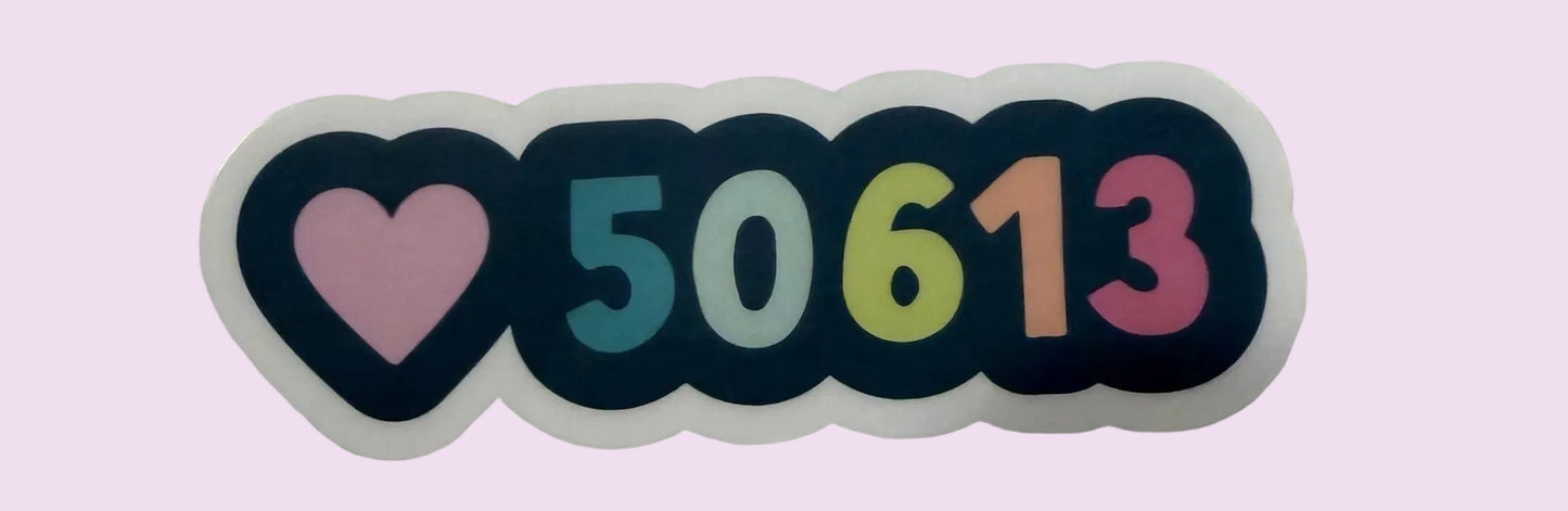 Cedar Falls Love Zip Code Sticker