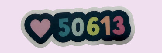 Cedar Falls Love Zip Code Sticker