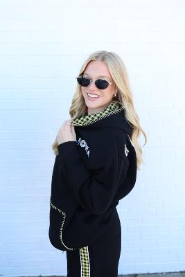 U of Iowa Gingham Hoodie by Hinge on 5th