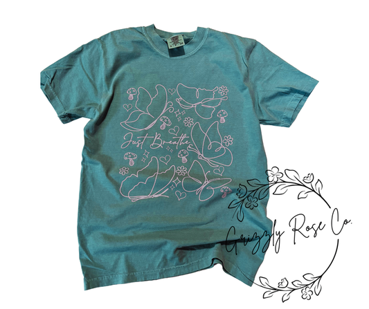 Just Breathe Comfort Colors Graphic Tee