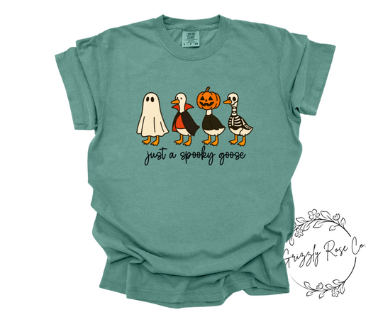 Just a Spooky Goose Comfort Colors Graphic Tee