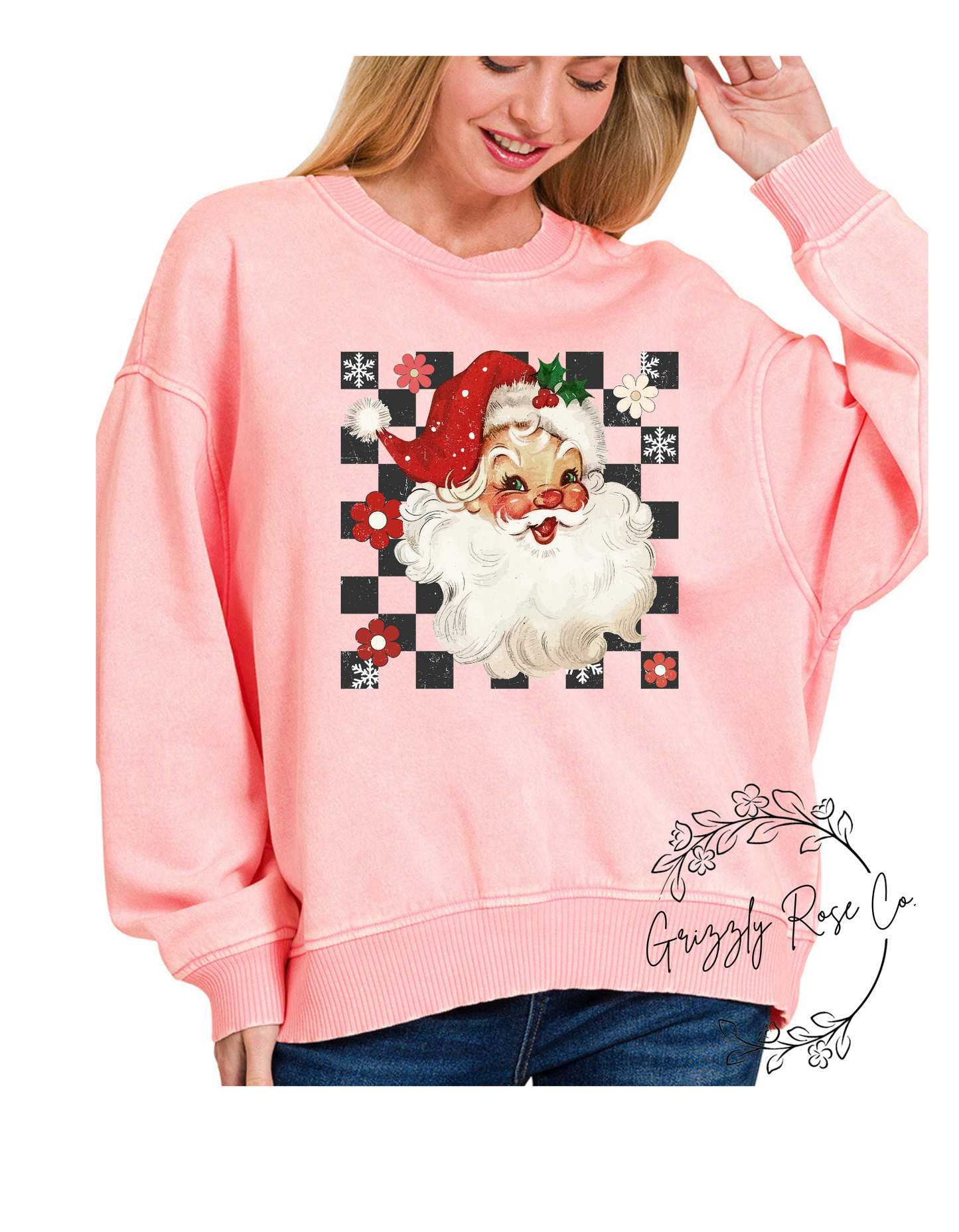 Checkered Vintage Santa Crewneck