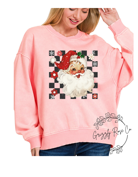 Checkered Vintage Santa Crewneck