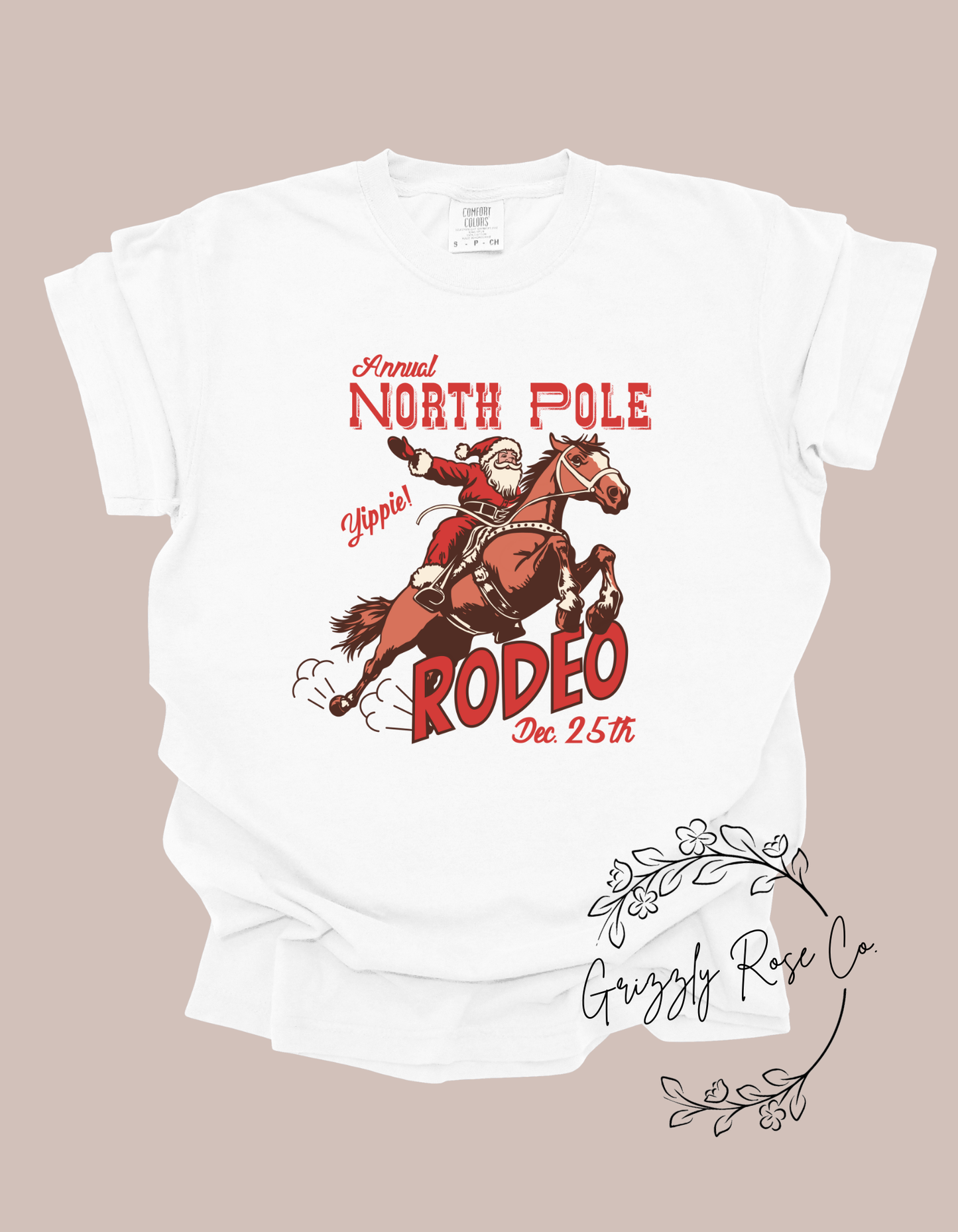 North Pole Rodeo Comfort Colors Graphic Tee