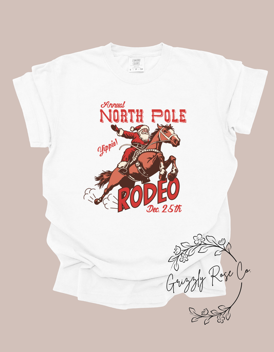 North Pole Rodeo Comfort Colors Graphic Tee