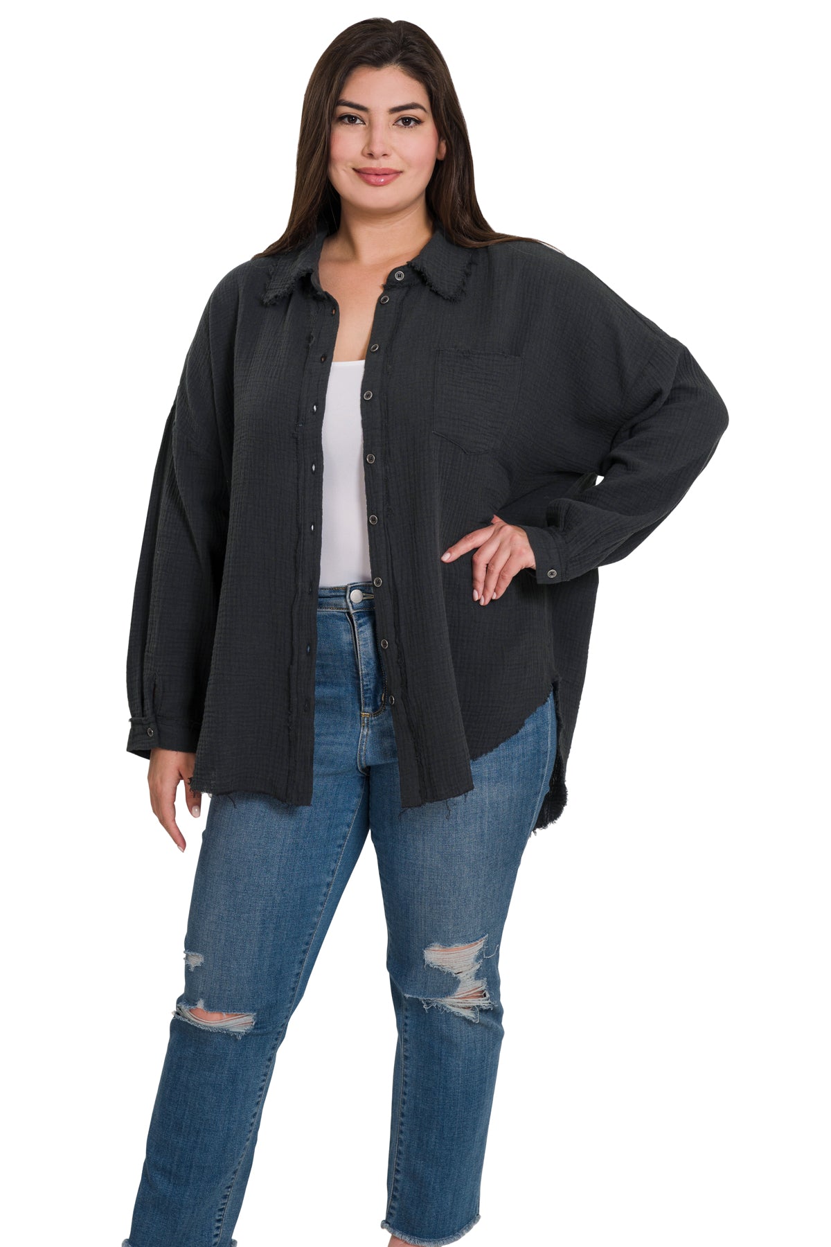 Washed Double Gauze Button Down