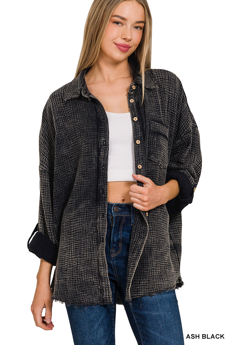 Washed Double Gauze Button Down