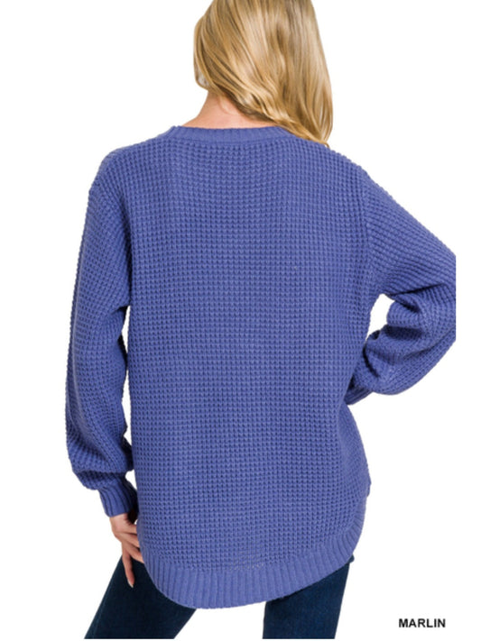 Hi Low Waffle Sweater