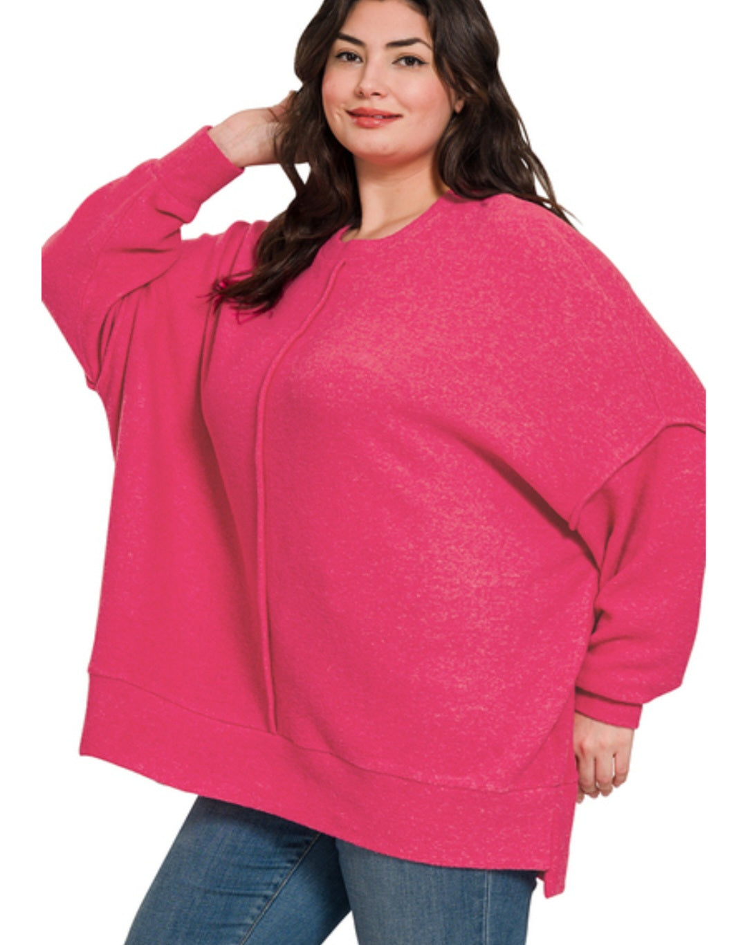 Brushed Melange Hacci Oversized Sweater