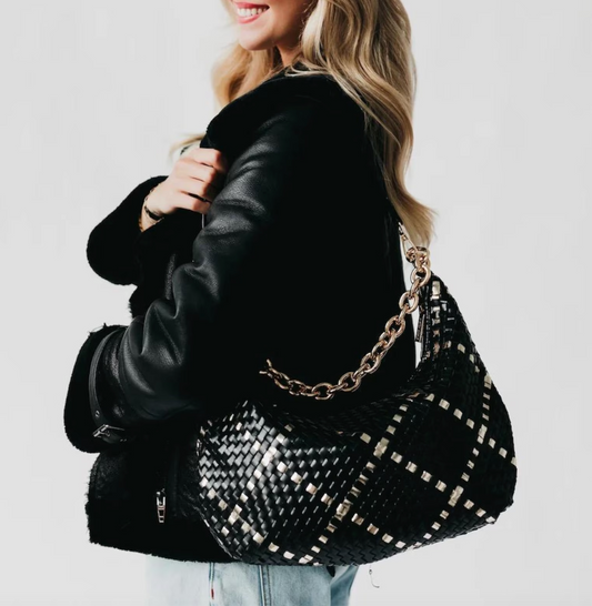 Sienna Slouchy Woven Shoulder Bag by Pretty Simple