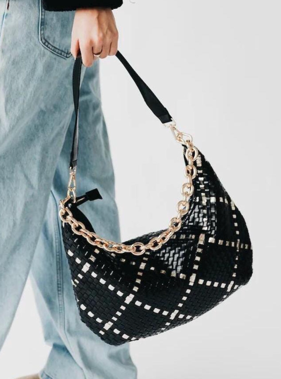 Sienna Slouchy Woven Shoulder Bag by Pretty Simple