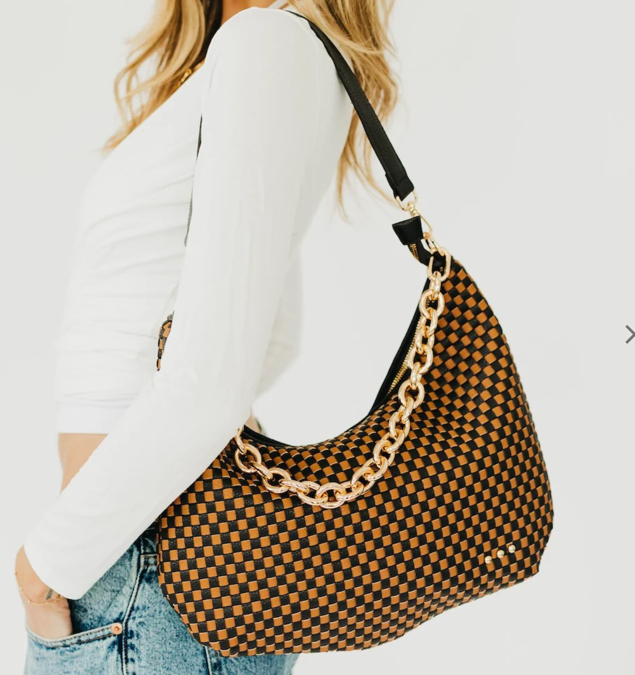 Sienna Slouchy Woven Shoulder Bag by Pretty Simple