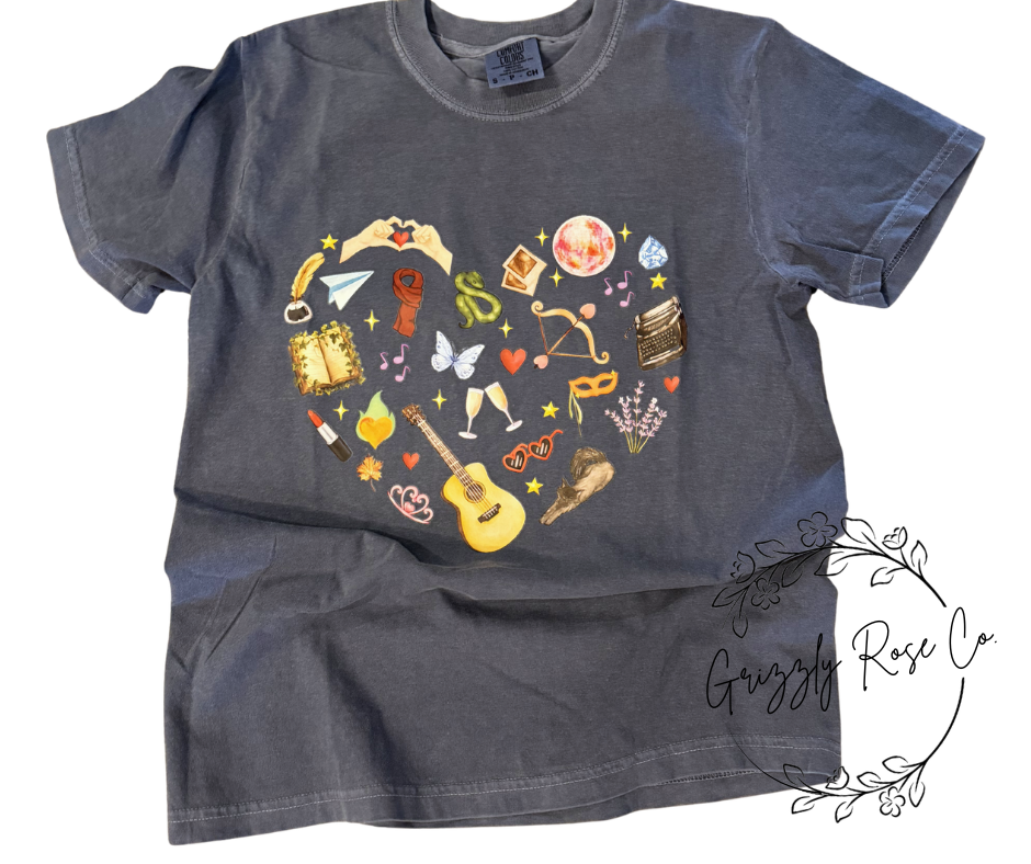 Swiftie Heart Collage Comfort Colors Graphic Tee