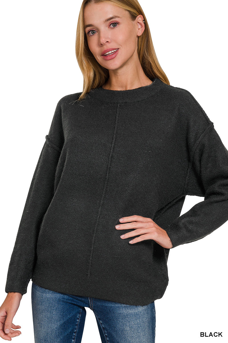 Melange Front Seam Sweater