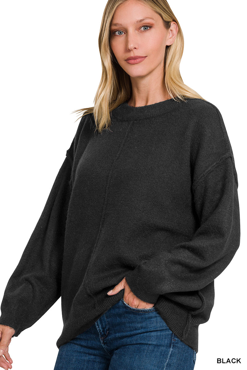 Melange Front Seam Sweater