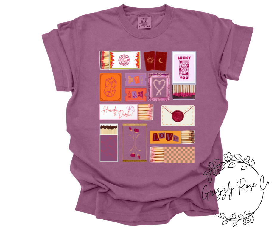 Lover Matchbook Comfort Colors Graphic Tee