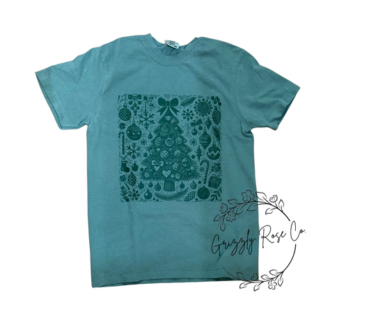 Vintage Christmas Tree Comfort Colors Tee