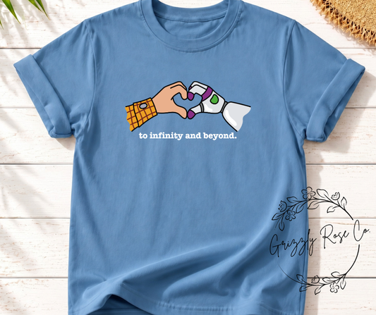 YOUTH SIZES To Infinity and Beyond Heart Hands Comfort Colors Graphic Tee