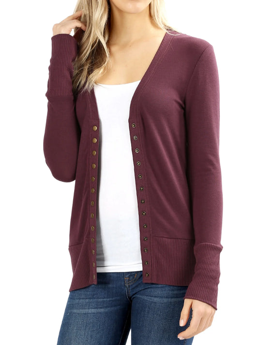 Snap Button Up Cardigan