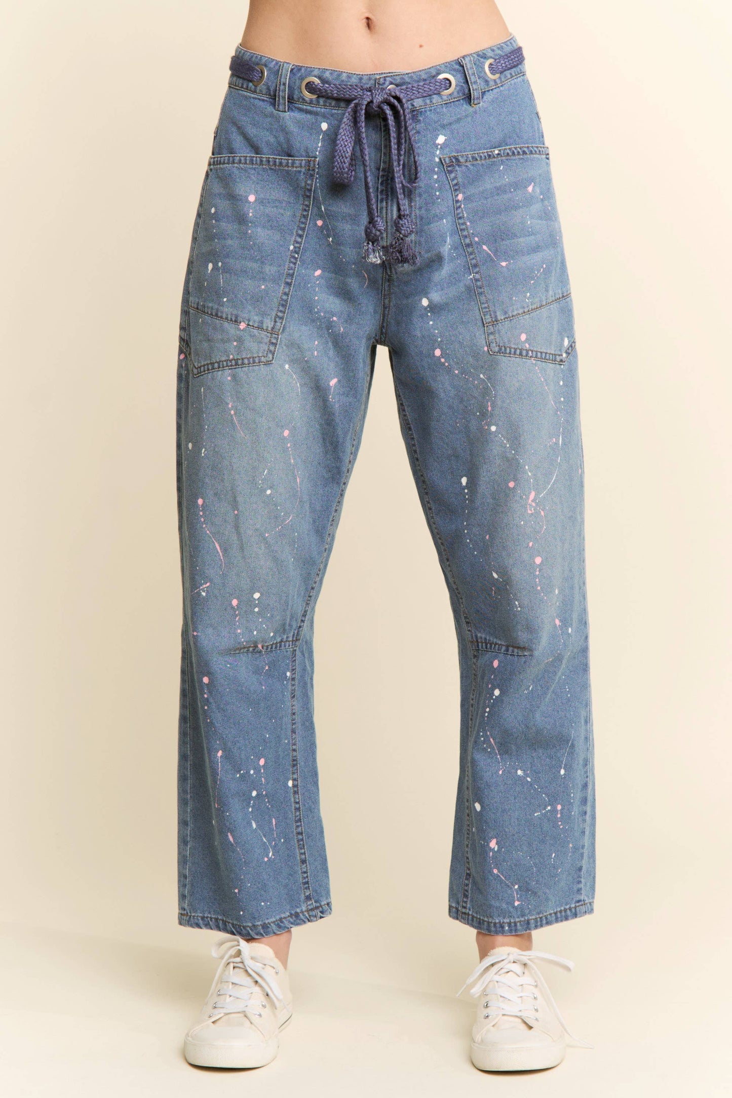 Paint-Splatter Relaxed Jeans