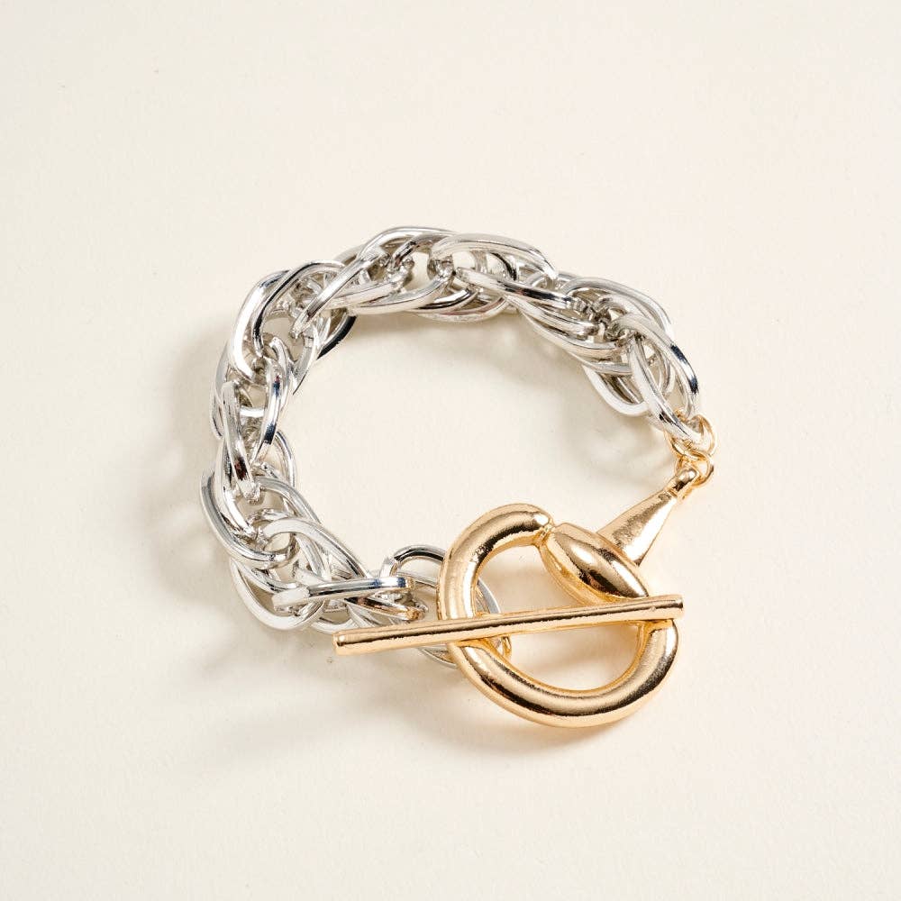 Horsebit Toggle Chain Bracelet