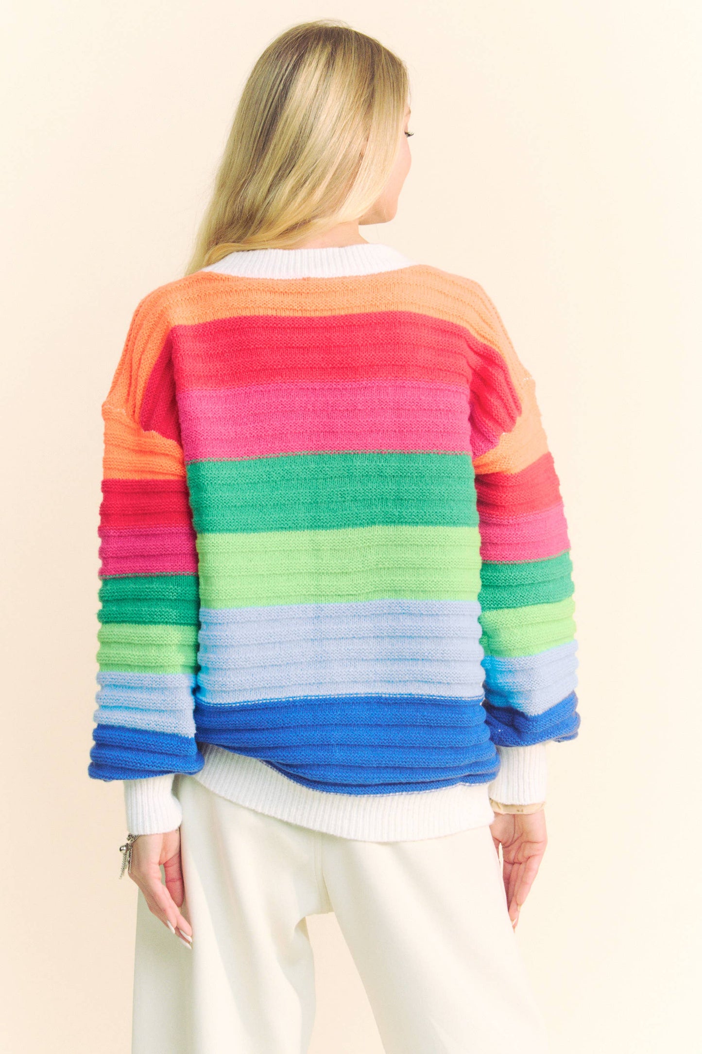 Striped Button Front Cardigan