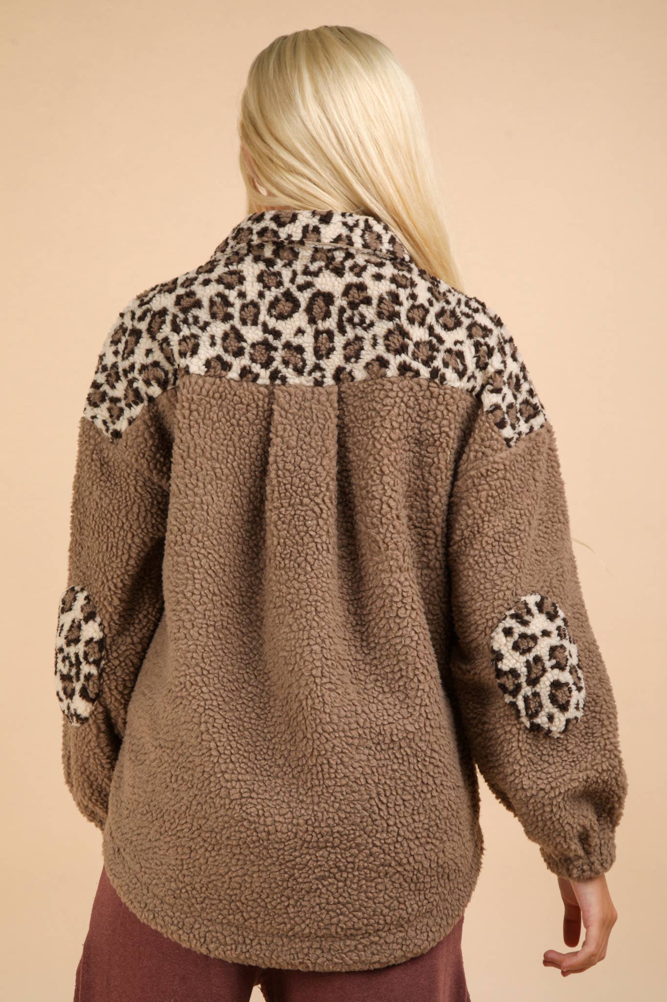 Leopard Printed Fleece Jacket
