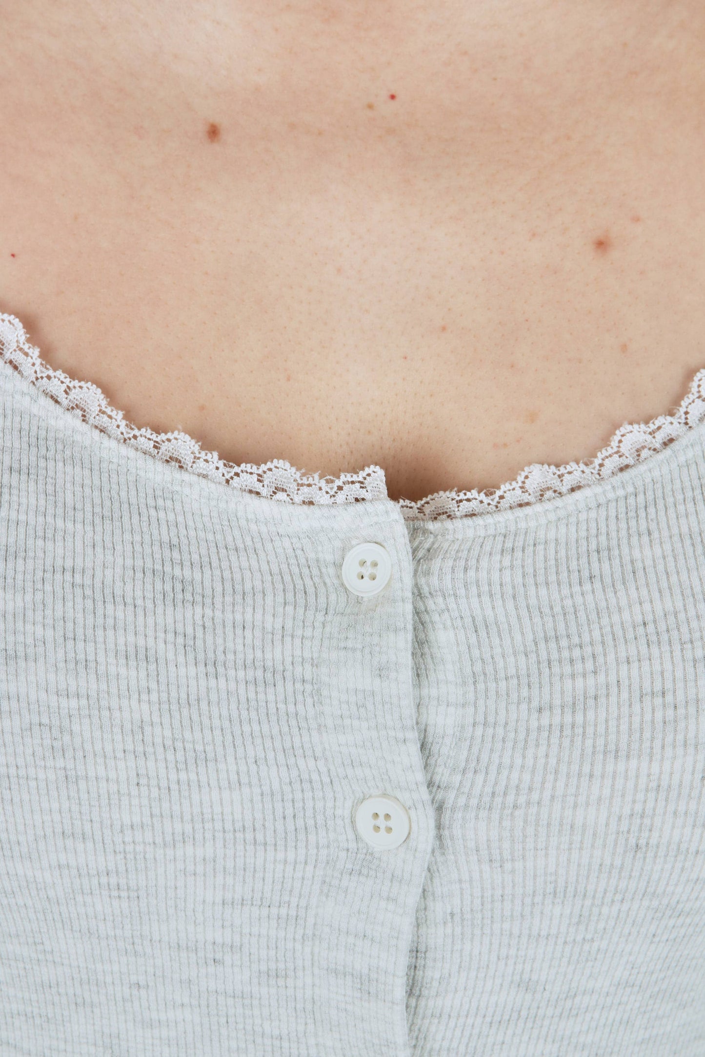 Solid Rib Button Top