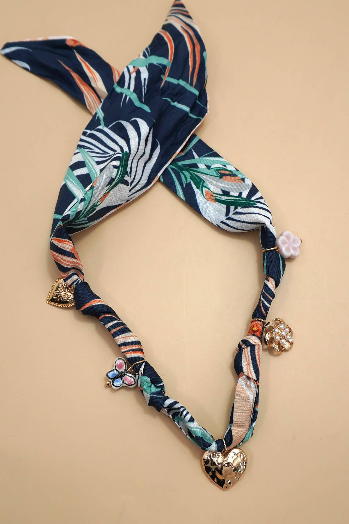 Heart Scarf Charm Necklace