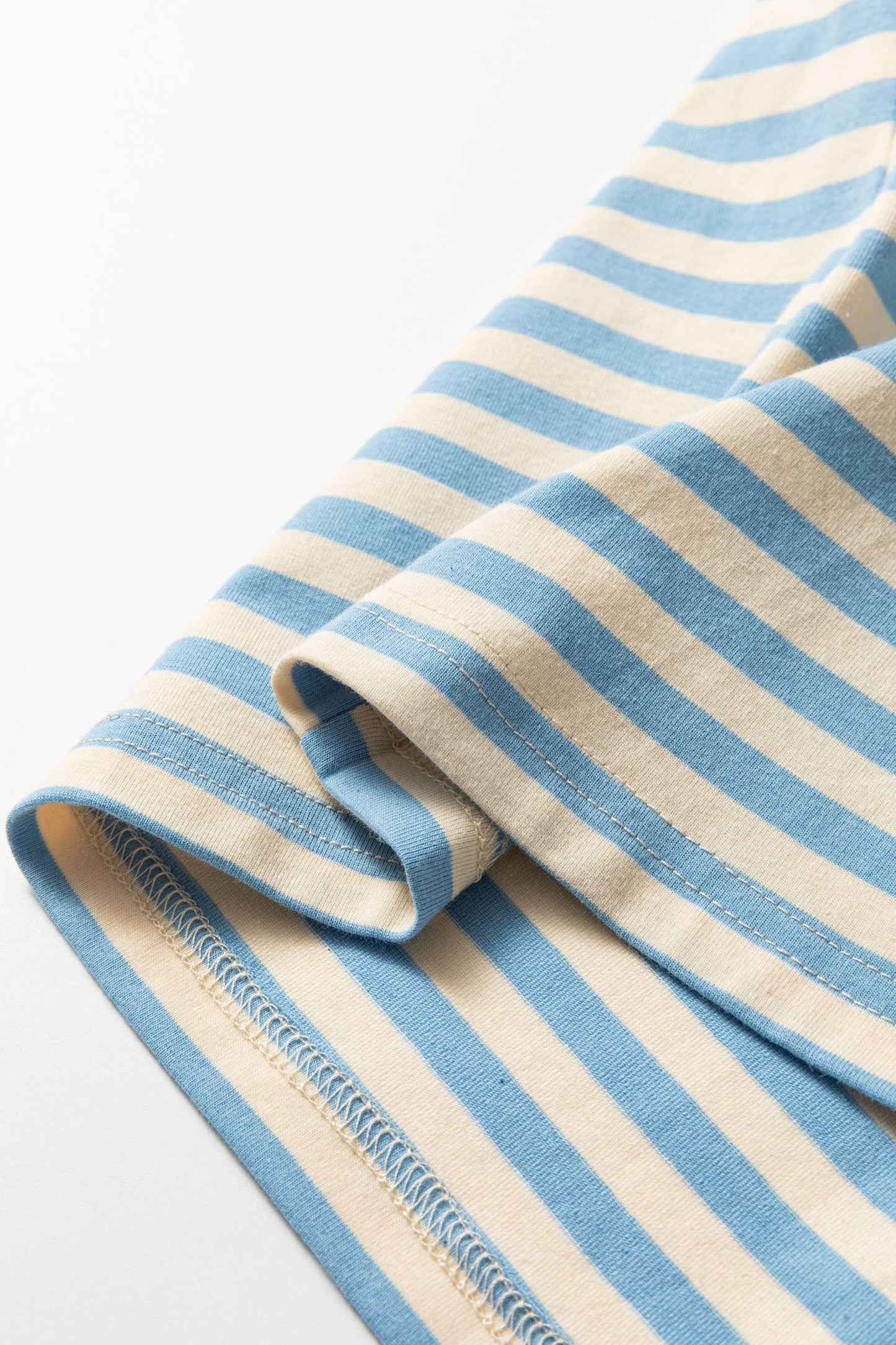 Stripe Contrast Crew Neck Tee