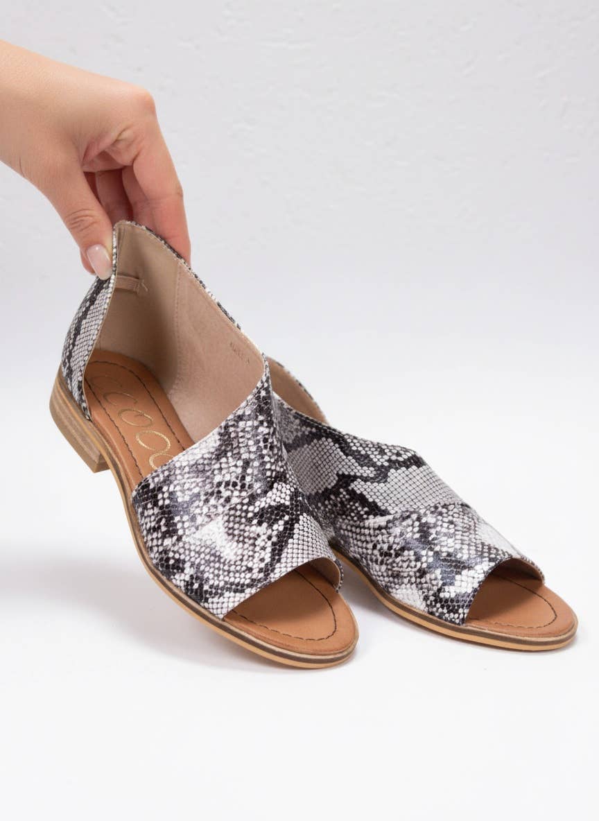 Adele Snake Pattern Slip On Flat