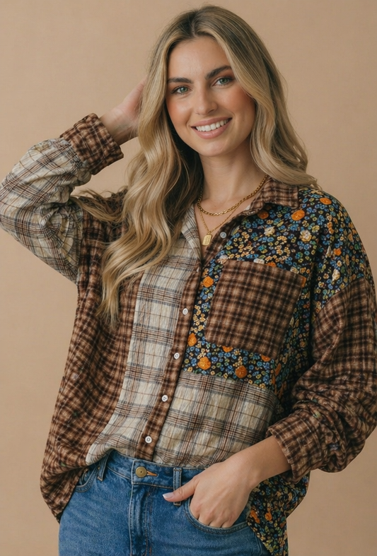 The Harvest Patchwork Button-Up