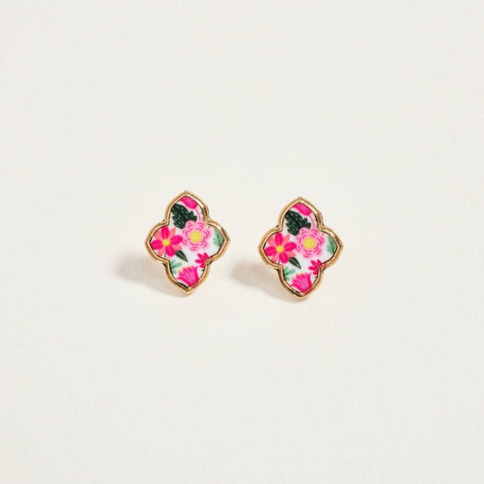 Clover Flower Print Earrings