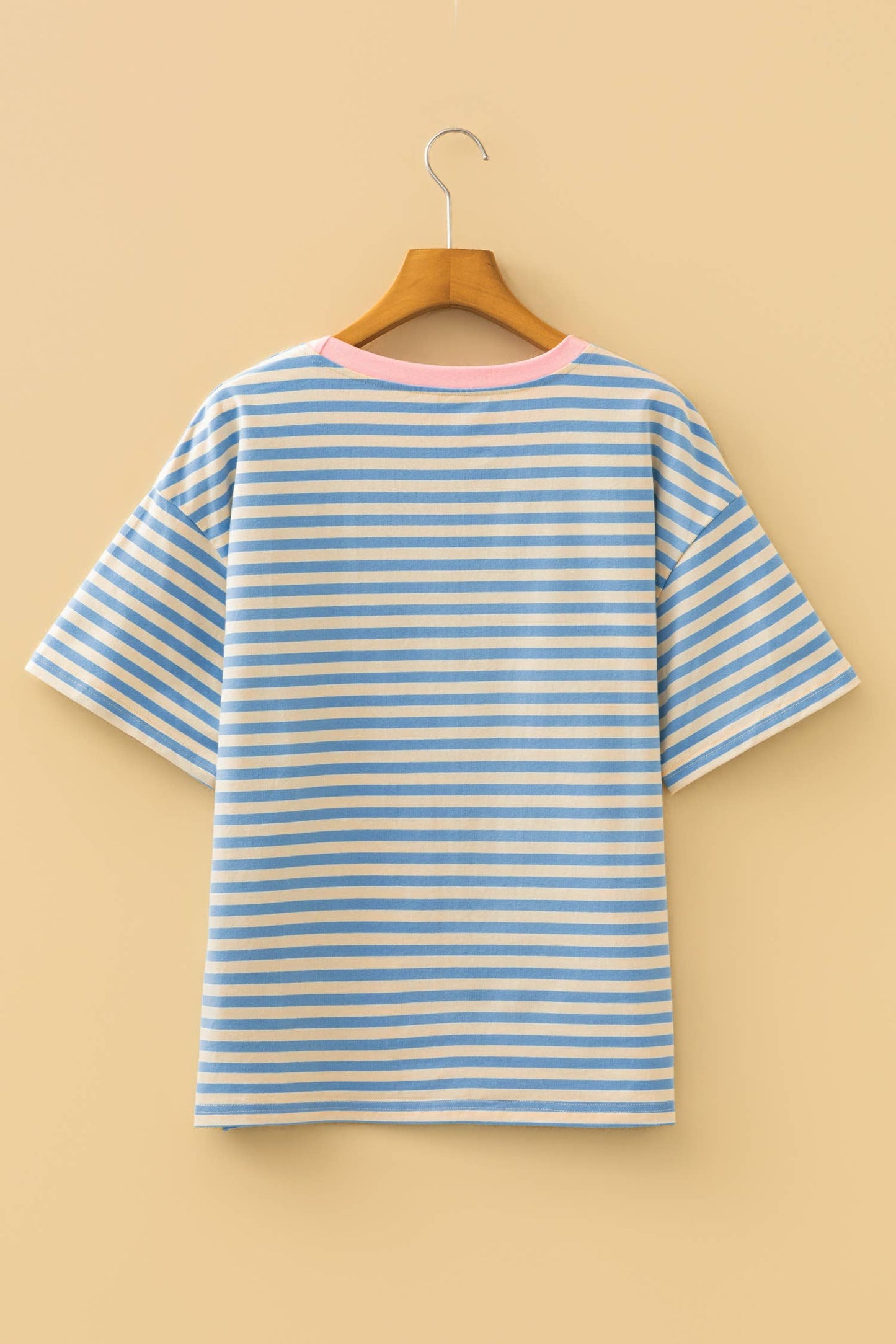 Stripe Contrast Crew Neck Tee
