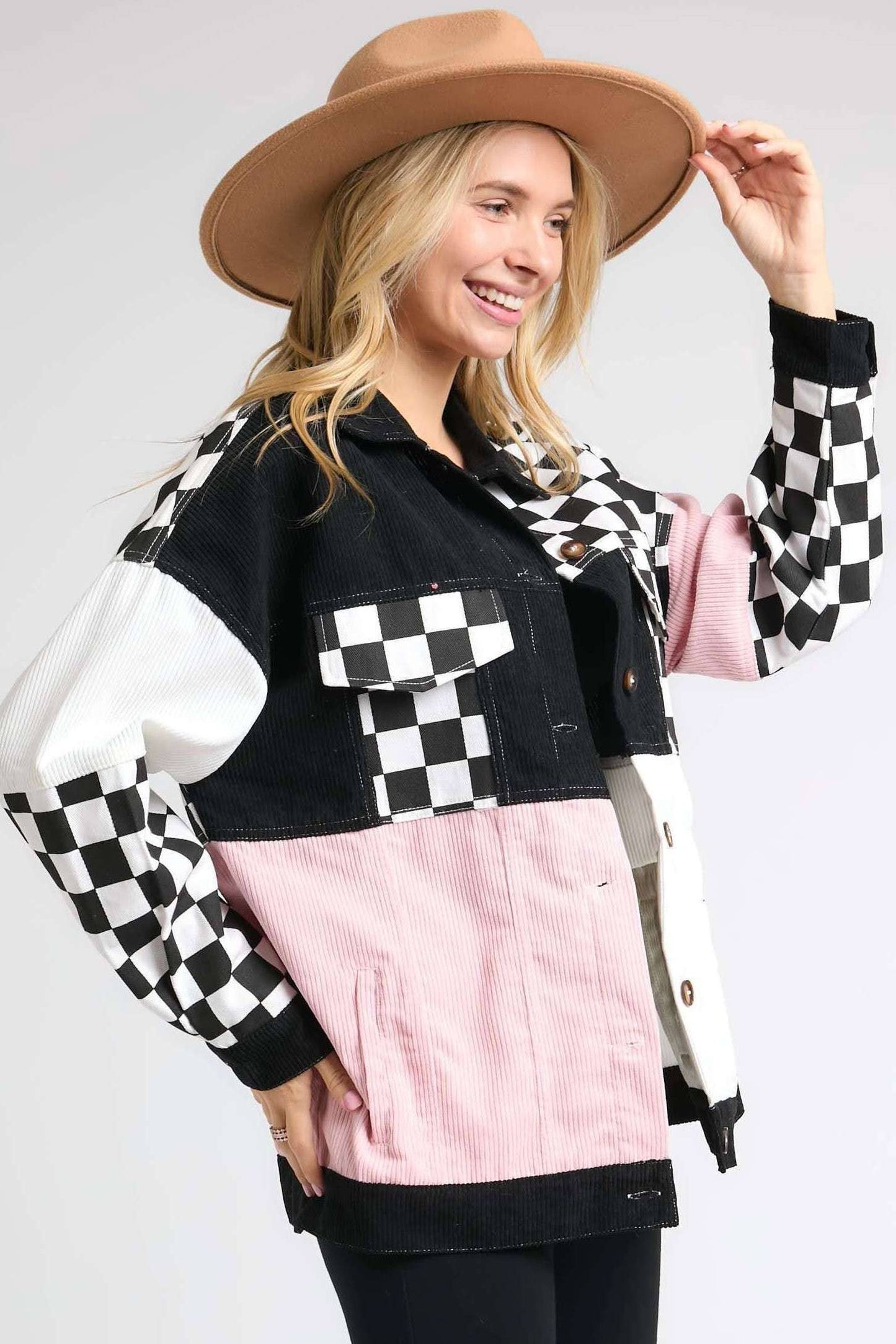 Colorblock Corduroy Jacket