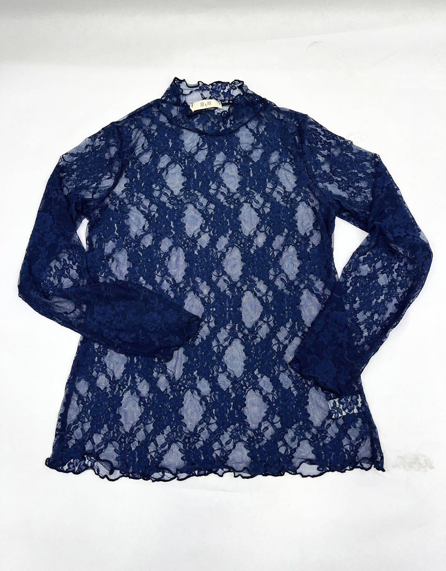 Floral Print Lace Long Sleeve Top