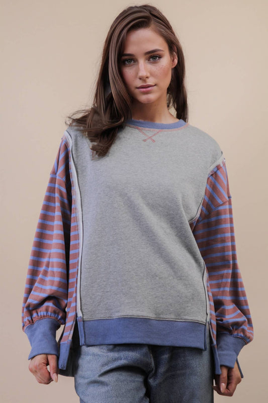 Oversized Striped Knit Top
