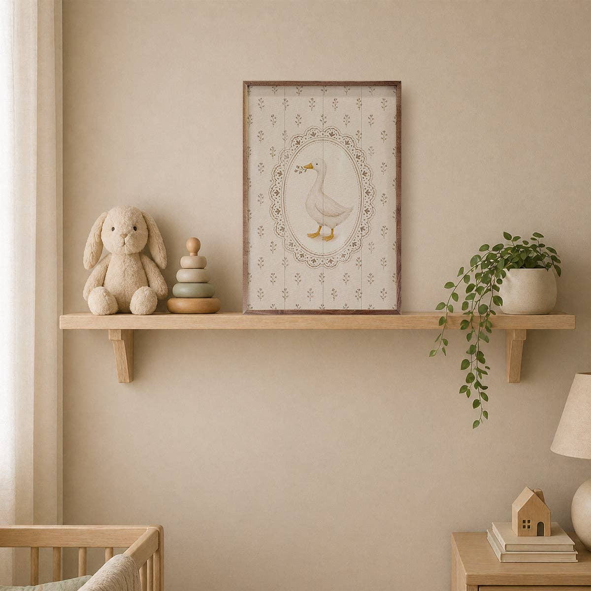 Floral Goose Sign