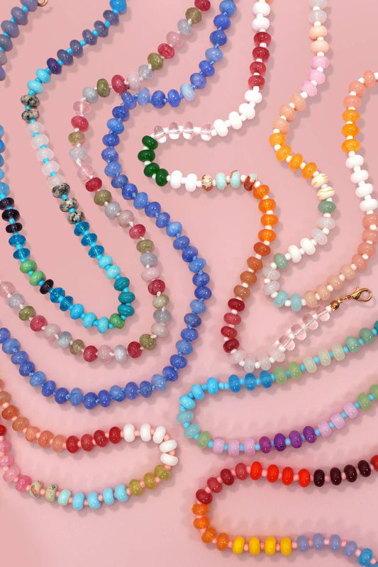 Colorful Stone and Glass Necklace