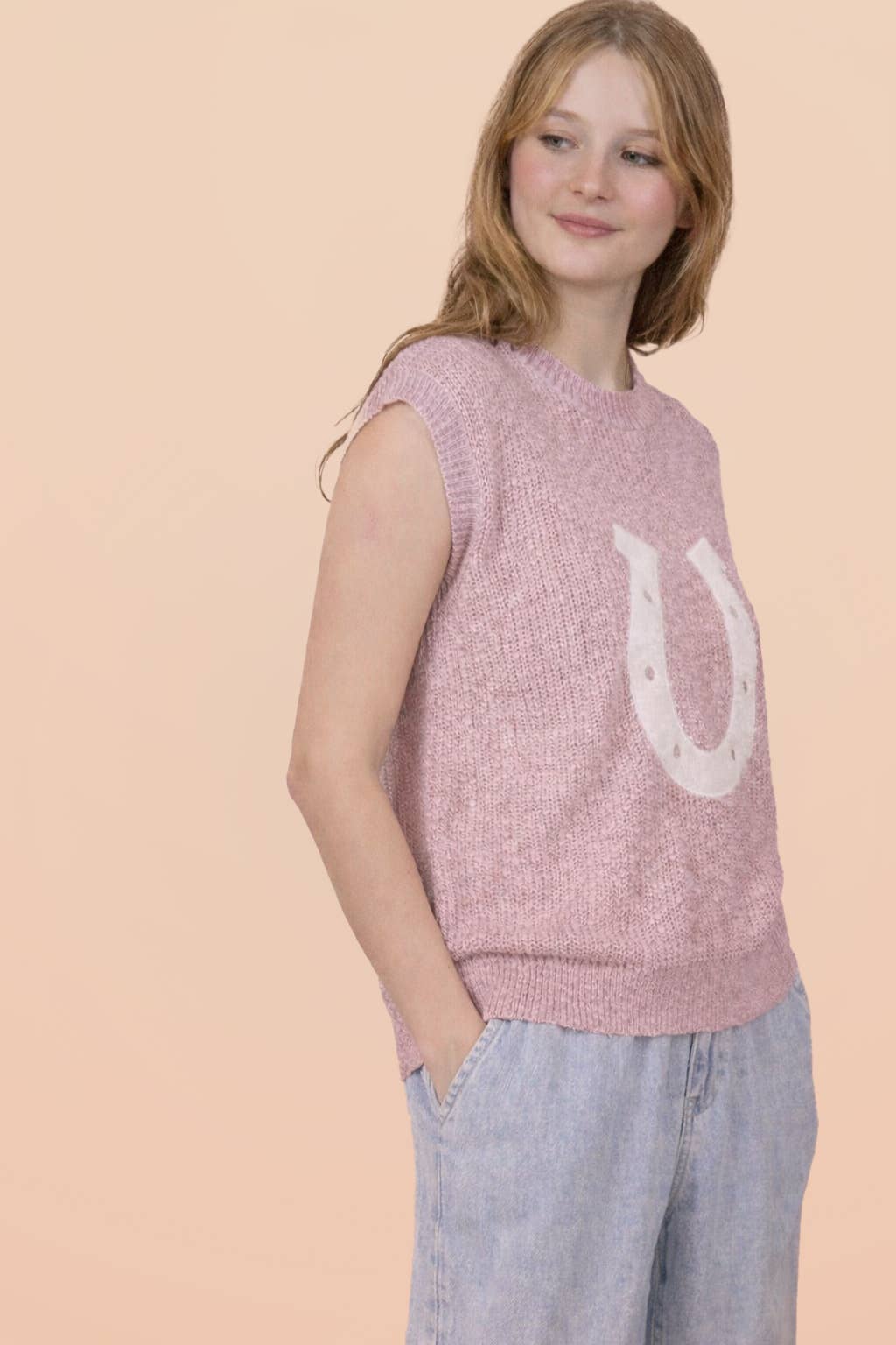 Lucky Horseshoe Knit Vest