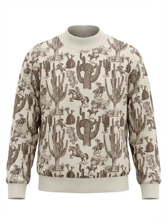 Rodeo Printed Mockneck Sweatshirt