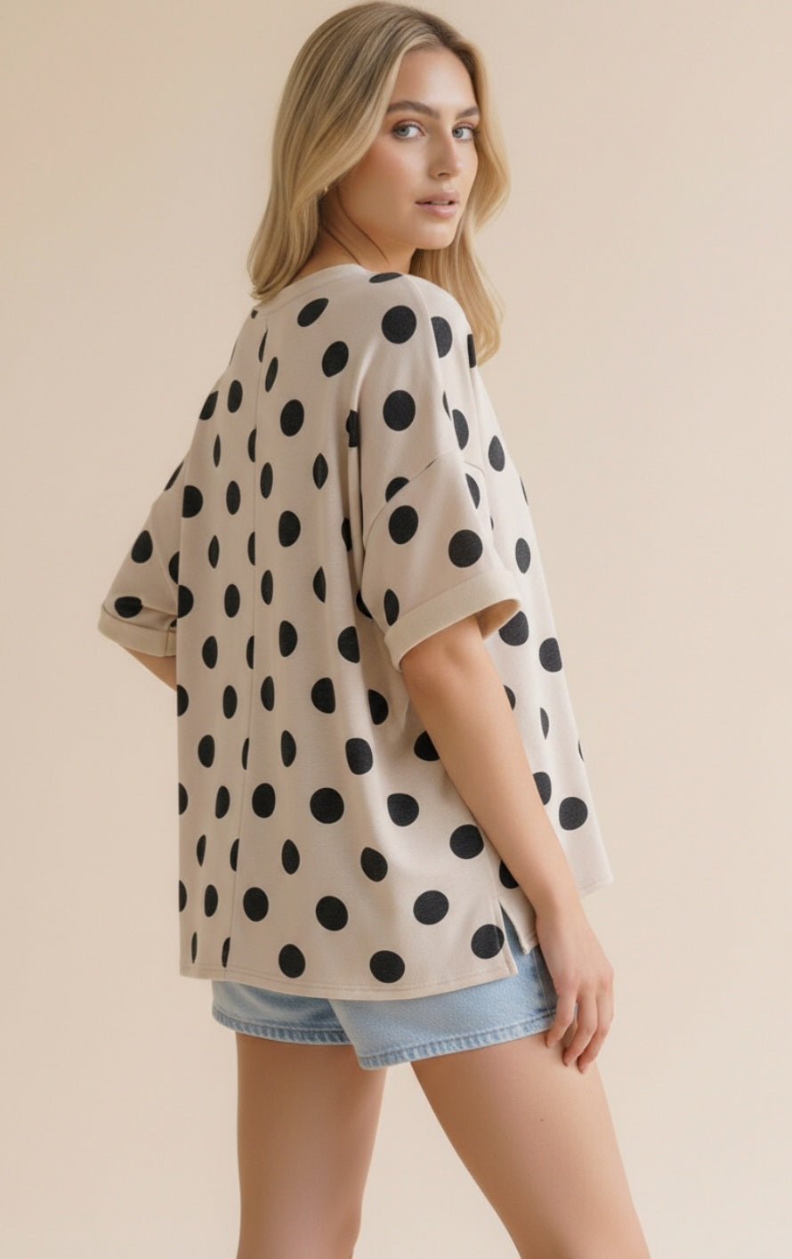 Polka Dot French Terry Top