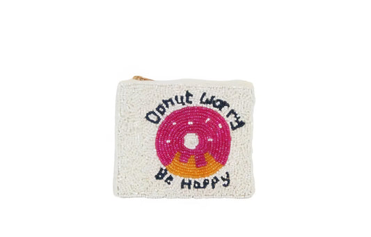 Fully Beaded Donut Meme Print Coin Purse