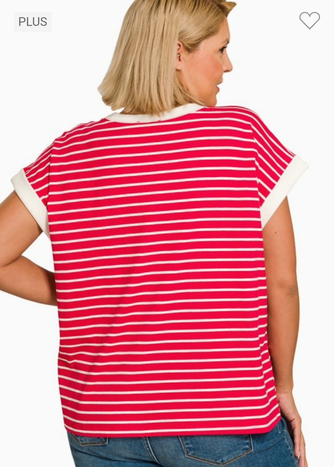 Stripe Contrast Trim Top