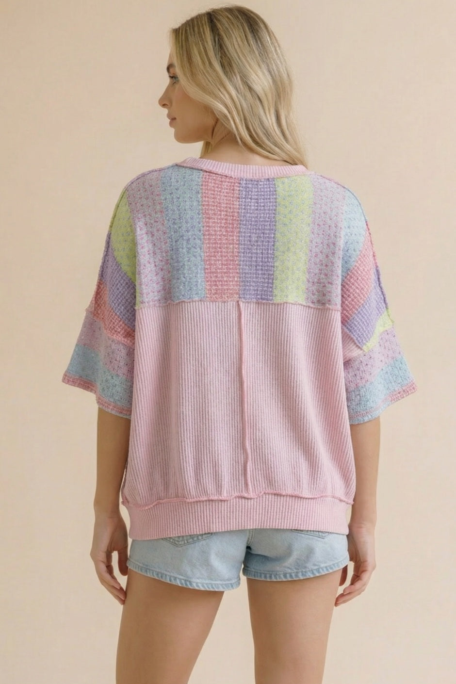Flutter Sleeve Striped Top