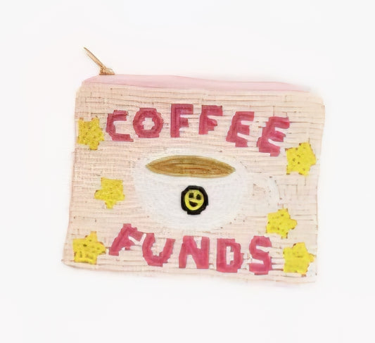 Coffee Funds Beaded Coin Purse