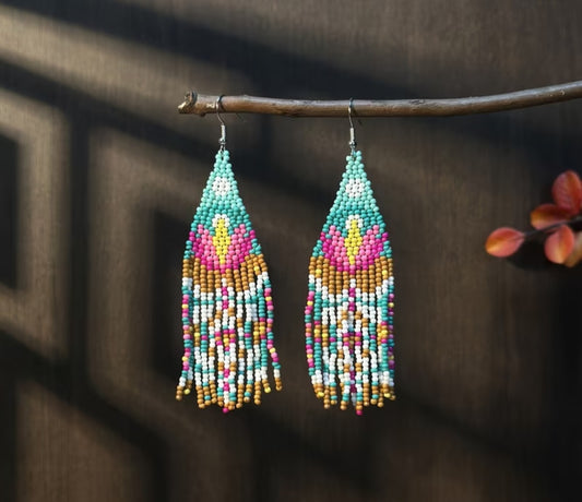 Beaded Flower Earring