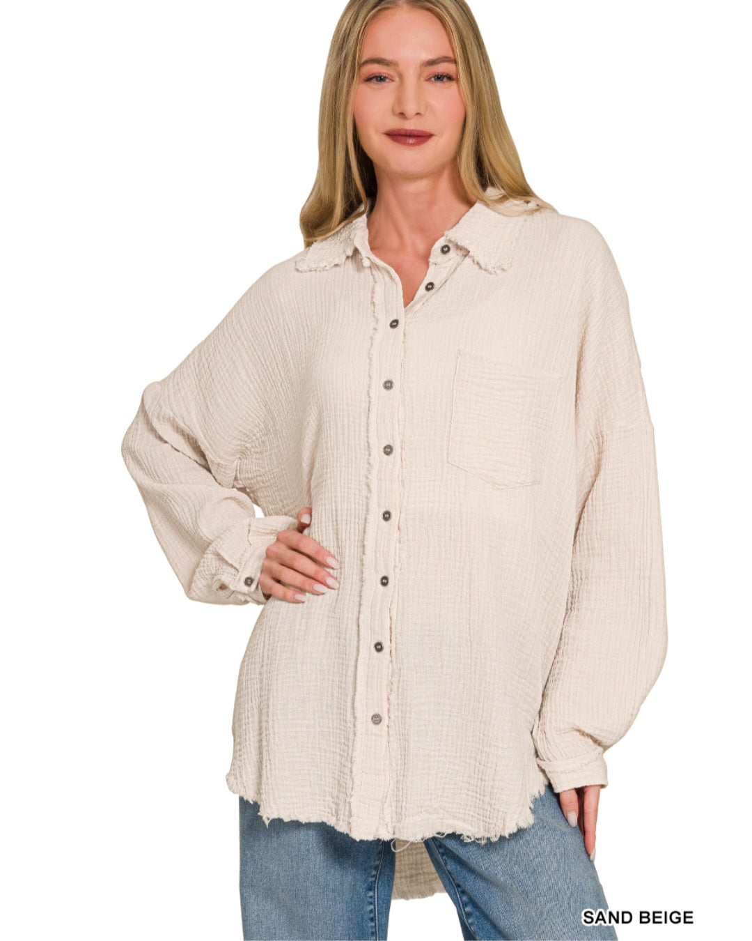 Washed Double Gauze Button Down